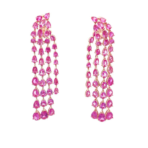 925 Silver Pink Rhodium Pink Zircon Earrings