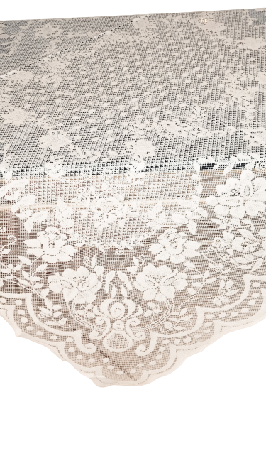 Veneza 40" Square Lace Tablecloth / table topper. Color options- White or cream