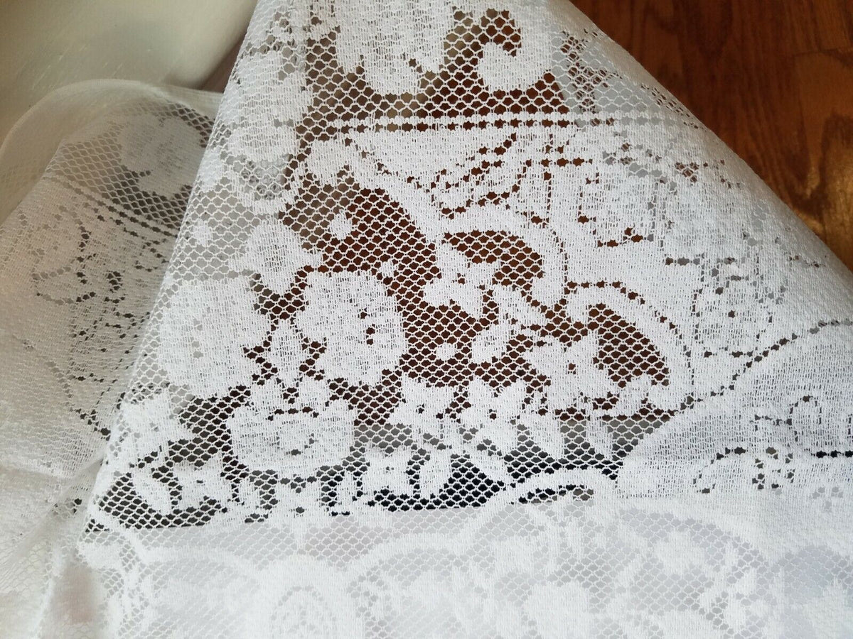 40" Square Lace Tablecloth / table topper. Color options- White or cream