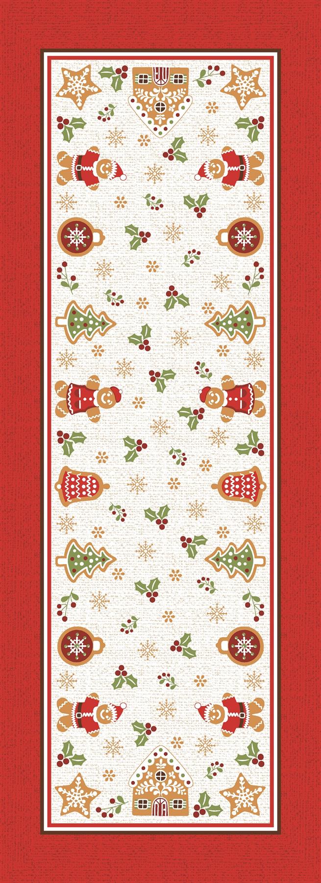 14" × 40" Christmas Runner — Bright Holiday Print