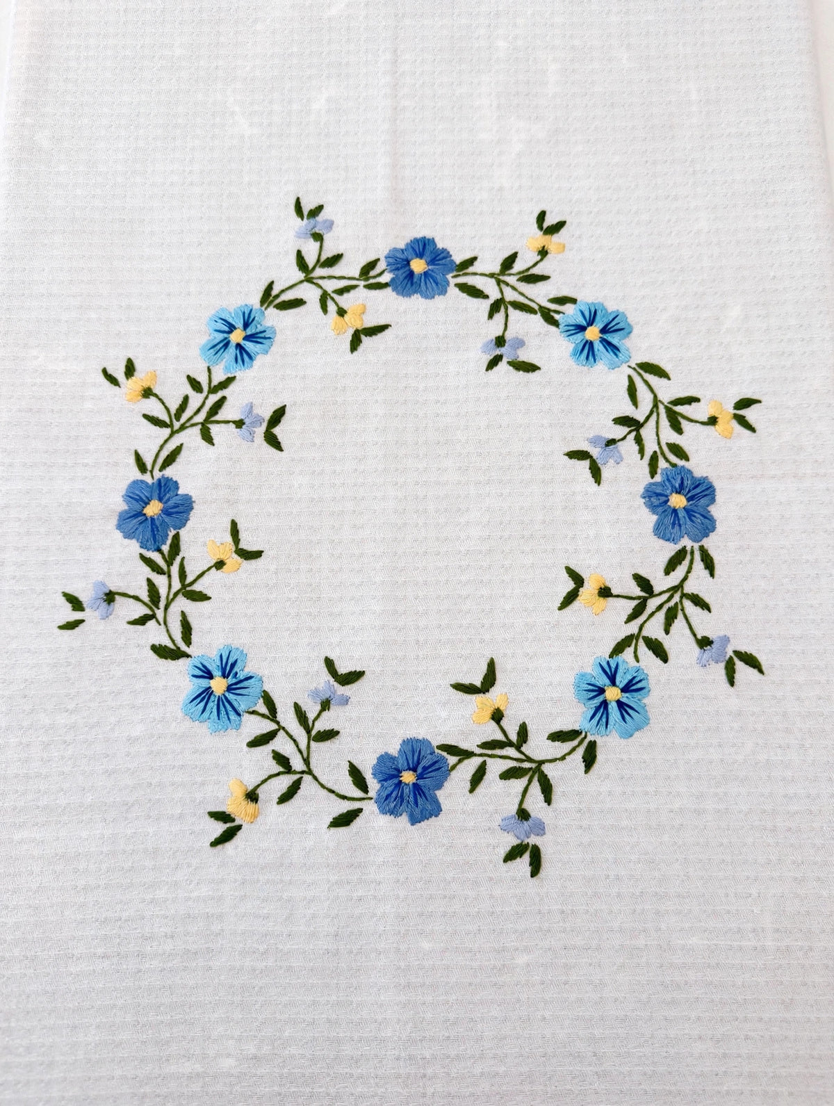 Handmade Embroidered Cotton Tablecloth – 45 Inch Square