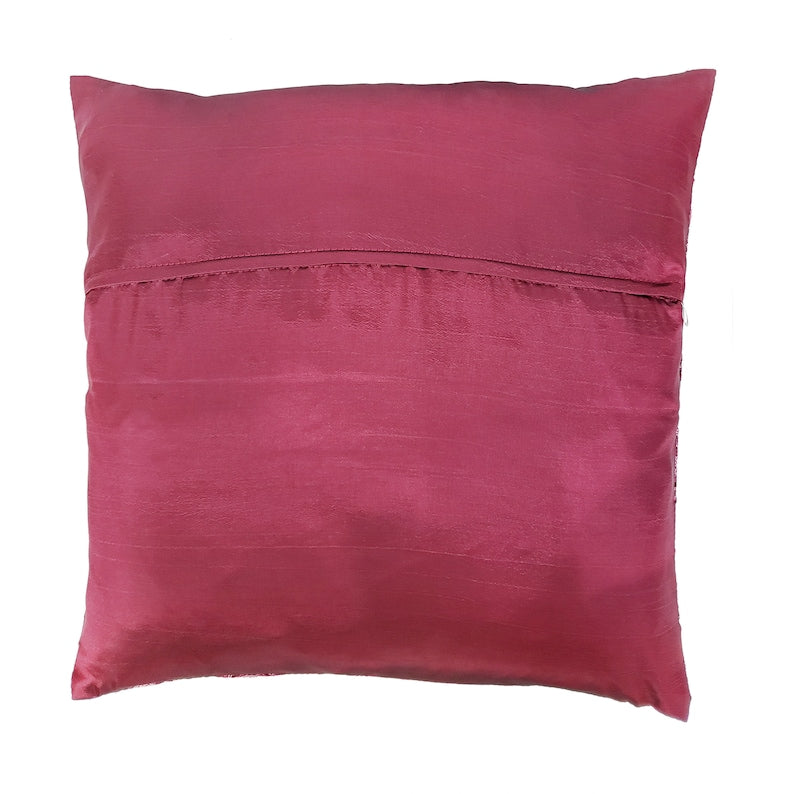 Solid red magenta cushion cover back