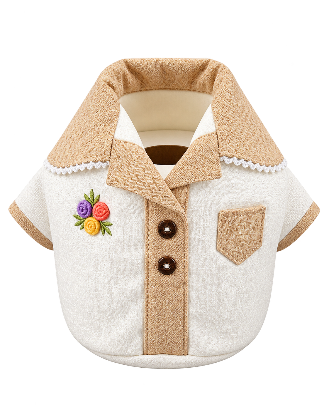 AdonisUSA handmade shirt-shaped toilet paper roll cover - Brown Collar