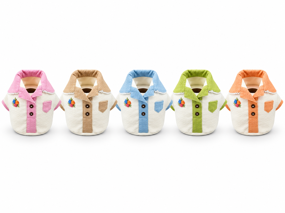 AdonisUSA shirt-shaped toilet paper roll covers in five collar colors