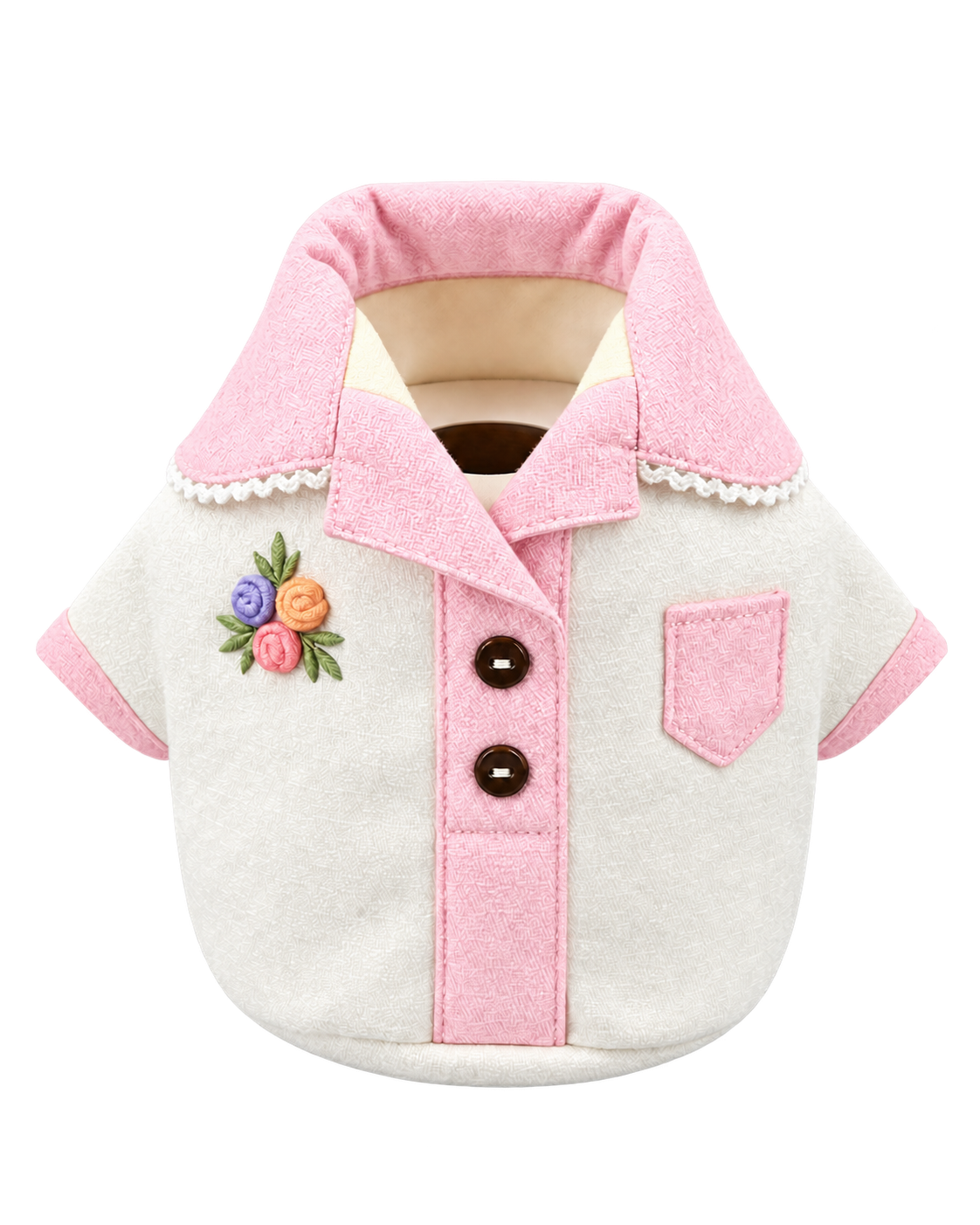 AdonisUSA handmade shirt-shaped toilet paper roll cover - Pink Collar