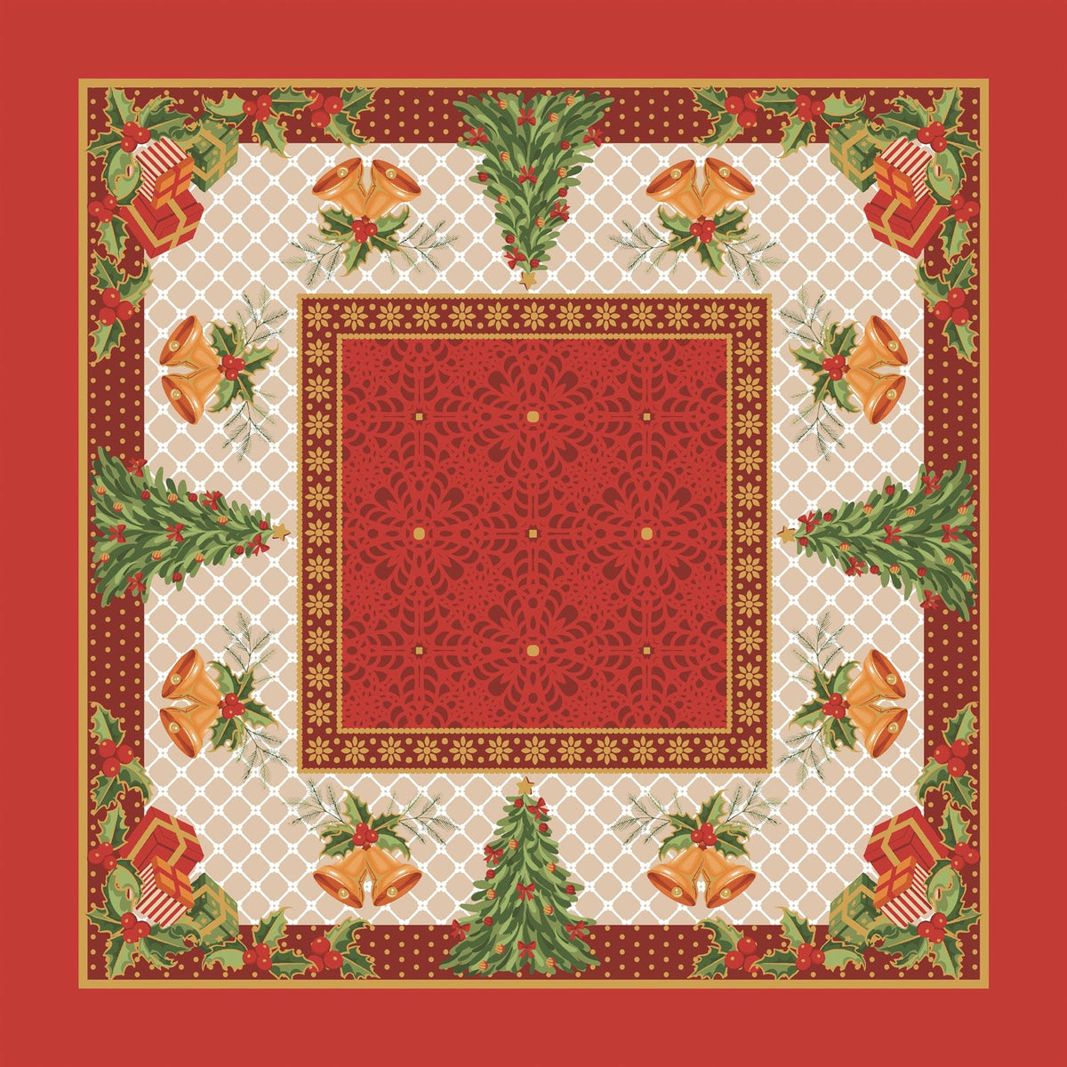 Christmas Table Topper. 30x30 inch Square for small accent table