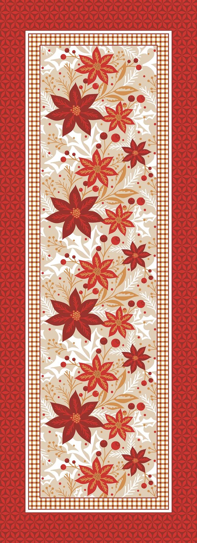 14" × 40" Christmas Runner — Bright Holiday Print