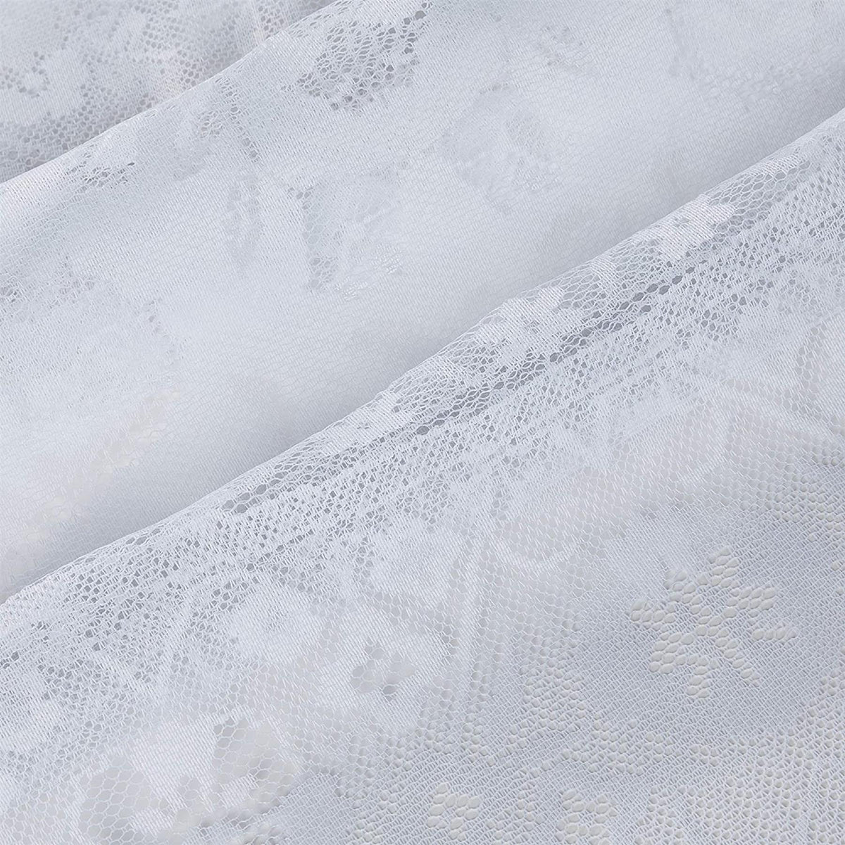 AdonisUSA 70 inch Round White Lace Tablecloth for Seating of About 6 People