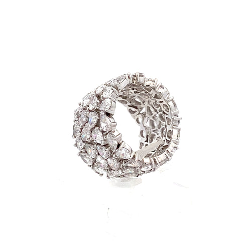925 Silver White Rhodium White Zircon Ring