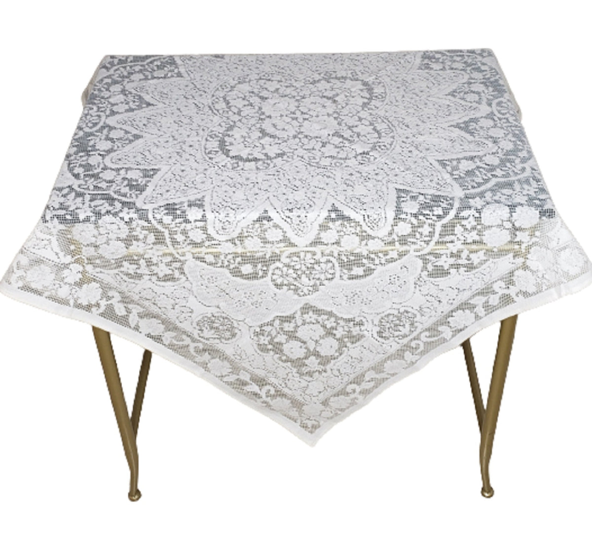 40" Square Lace Tablecloth / table topper. Color options- White or cream