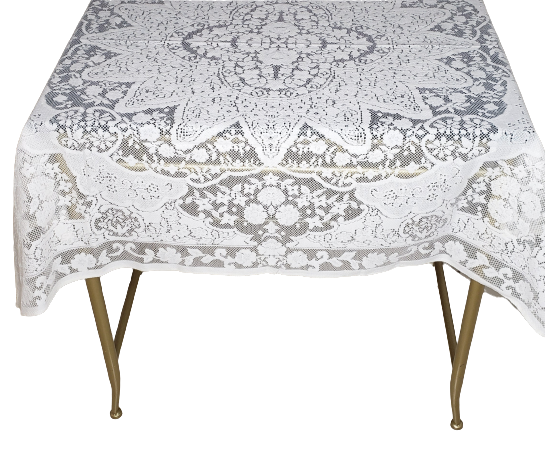 40" Square Lace Tablecloth / table topper. Color options- White or cream