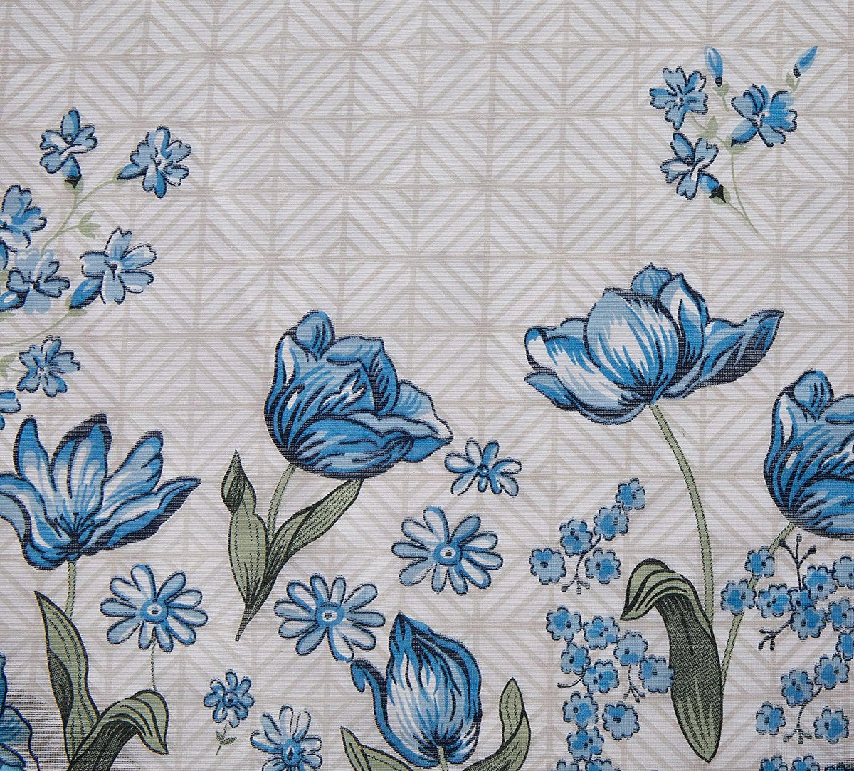 Floral Geometric Tablecloth, 60" Round or Rectangle