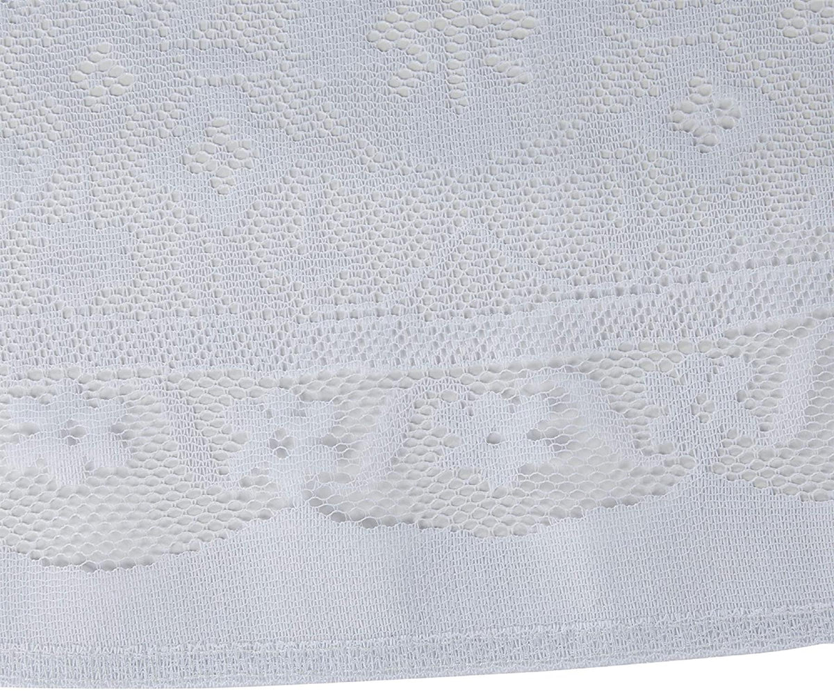 AdonisUSA 70 inch Round White Lace Tablecloth for Seating of About 6 People