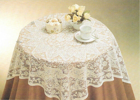 40" Square Lace Tablecloth / table topper. Color options- White or cream