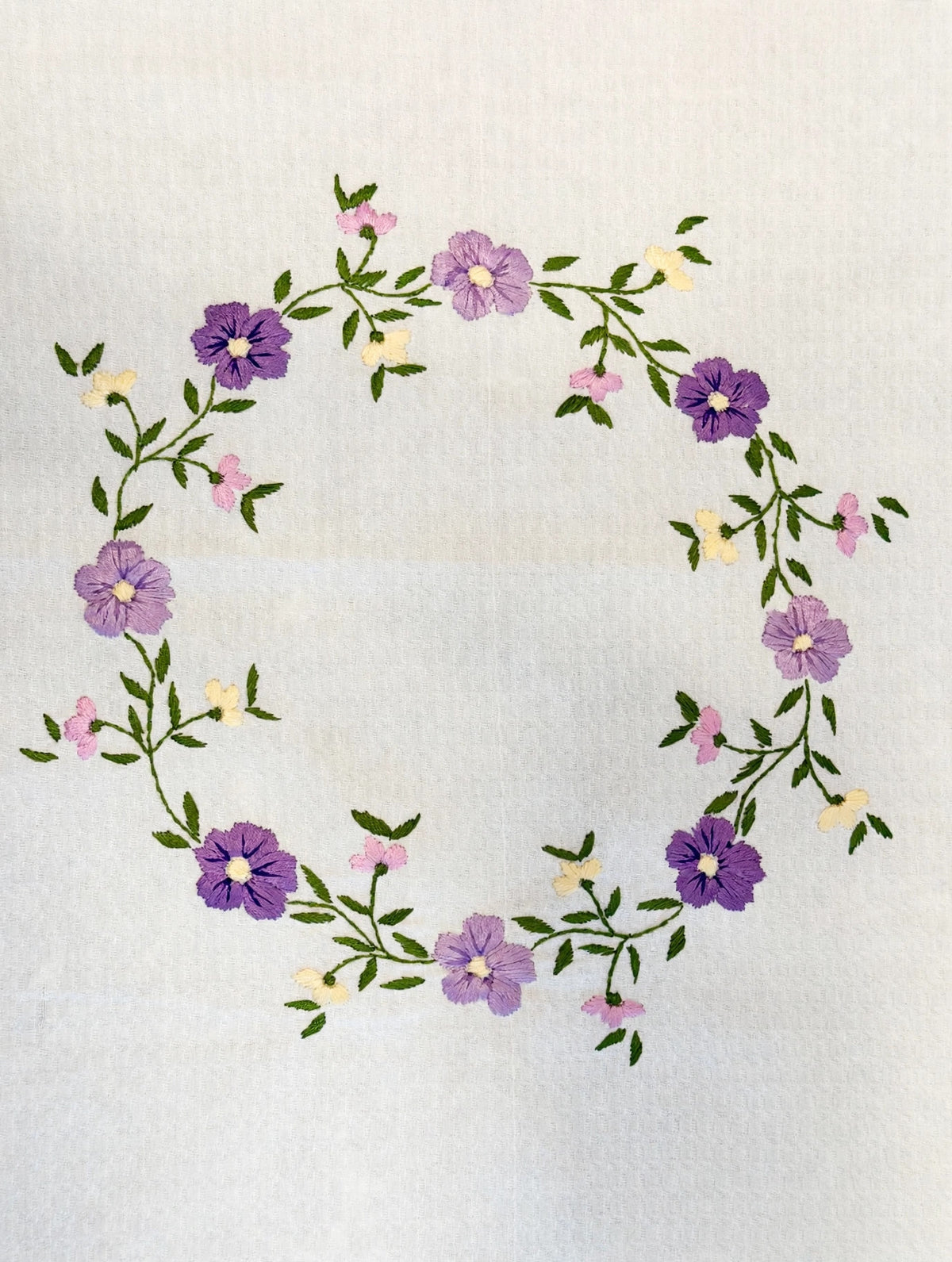 Handmade Embroidered Cotton Tablecloth – 45 Inch Square