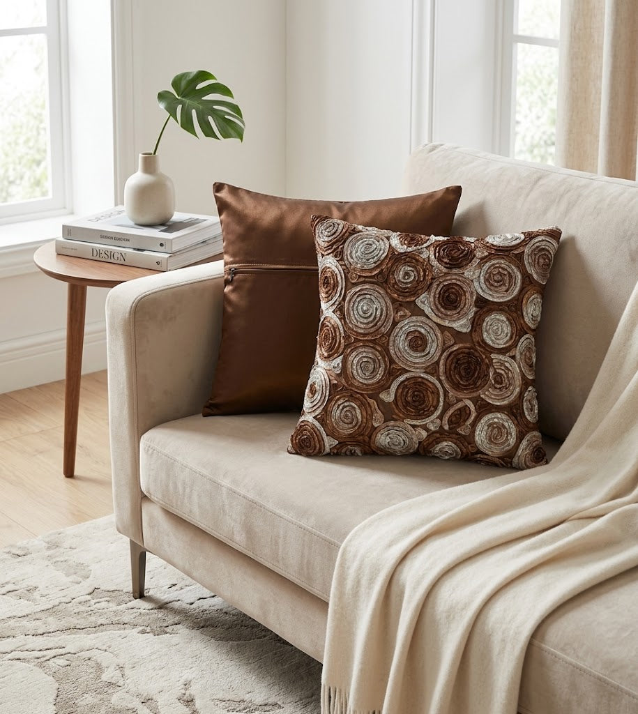 Rose Cushion Covers, 3 D.  16 × 16 Inches, Set of 2 matching ones