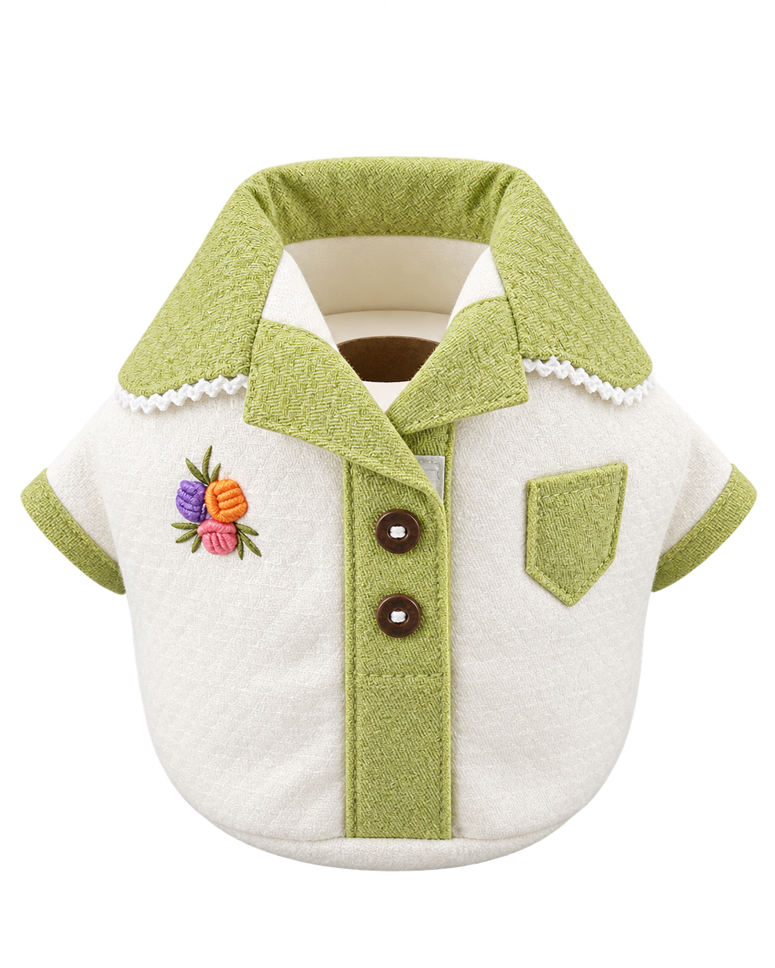 AdonisUSA handmade shirt-shaped toilet paper roll cover - Green Collar