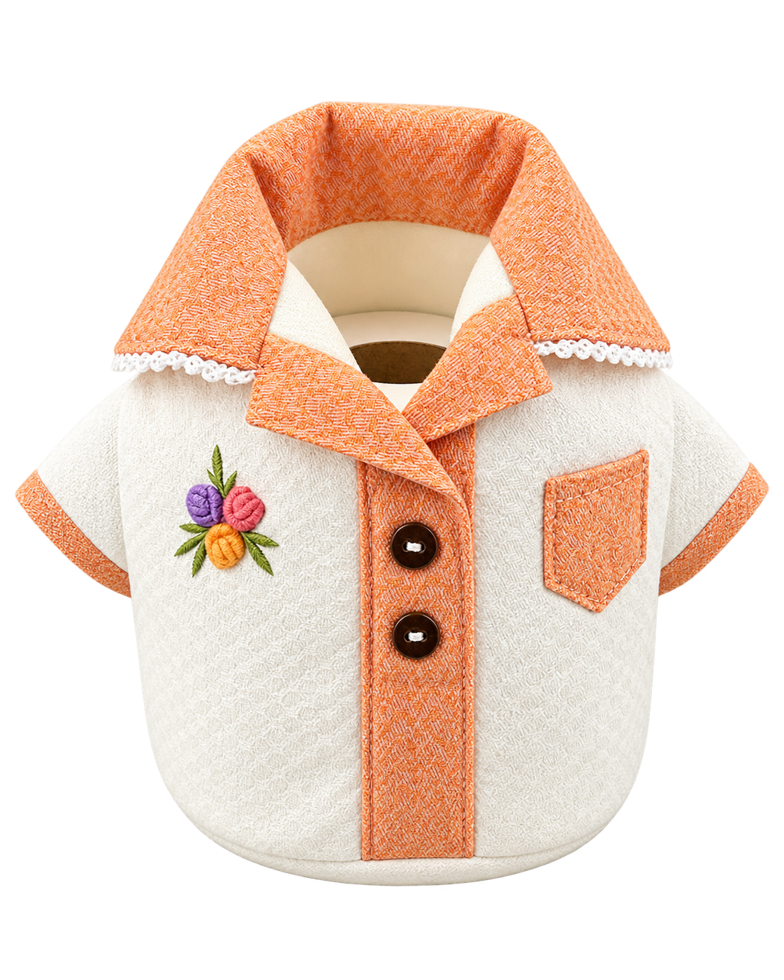 AdonisUSA handmade shirt-shaped toilet paper roll cover - Orange Collar