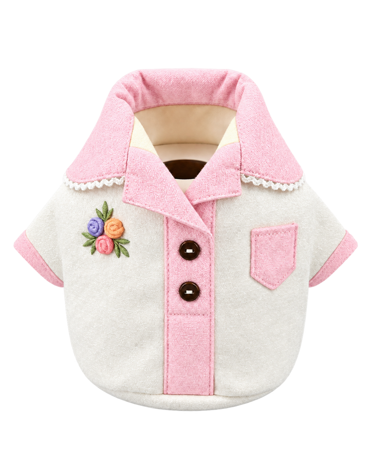 AdonisUSA handmade shirt-shaped toilet paper roll cover - Pink Collar