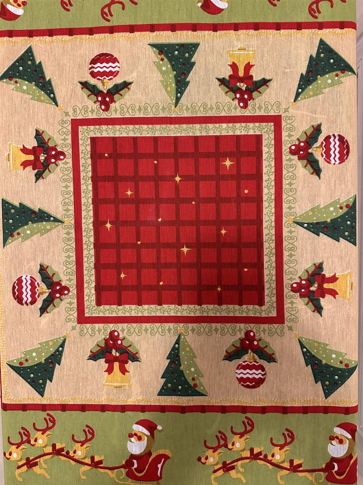 Christmas Table Topper. 30x30 inch Square for small accent table